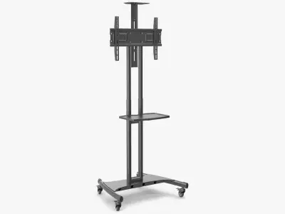 Mobile TV Stand with Shelf Black 3D model