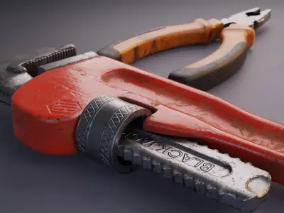Tools wrenches and pliers Free 3D model