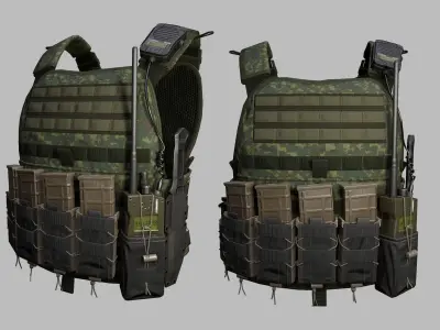 Tactical Vest Low-poly 3D model 3