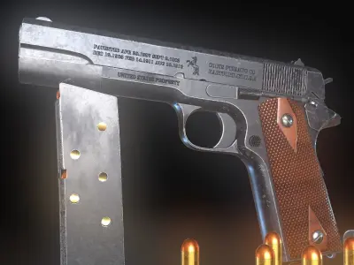 Colt M1911  Low-poly 3D model purchase
