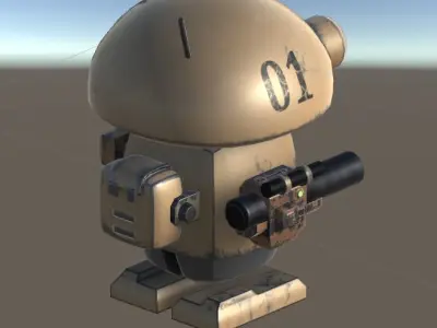 Battle robot Free low-poly 3D model