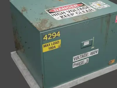 Electrical Box Low-poly 3D model purchase