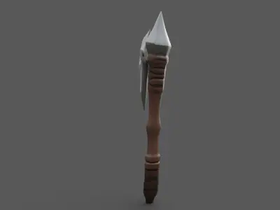Stylized Primitive Battle Axe - Game Ready Low-poly 3D model