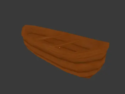 cartoon woodenboat 3D model