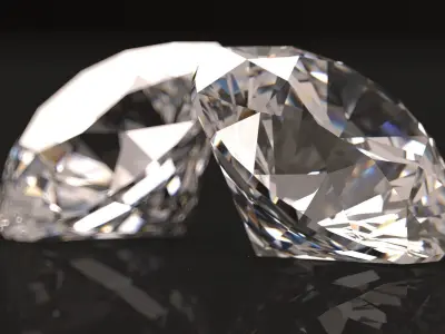 Diamond Tolkowsky cut Low-poly 3D model