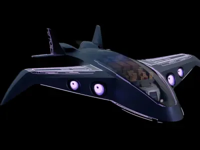 Luxury Cargo Plane Low-poly 3D model
