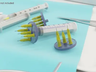Multi Injector 5 Needles Circular Yellow 3D model