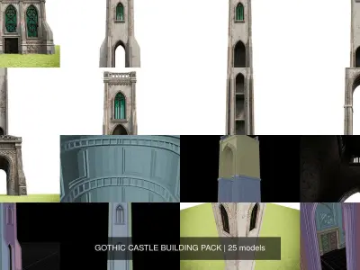 GOTHIC CASTLE BUILDING PACK 3D Model Collection