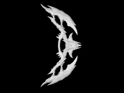 Frozen Bone Bow Low-poly 3D model