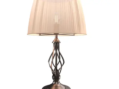 Jenna Antique Brass Metal Twist Detail Table Lamp 3D model