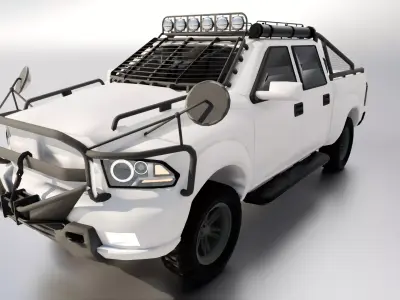 Realistic Off Road Pickup Truck 3D Model High Quality Tactical 3D model