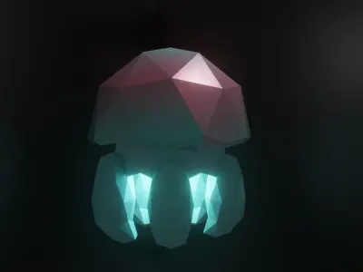 Medusa in lowpoly style Low-poly 3D model