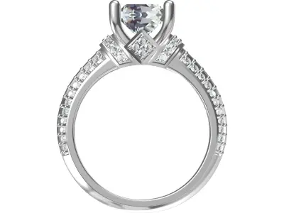 Princess Art Deco Ring 3D print model 6