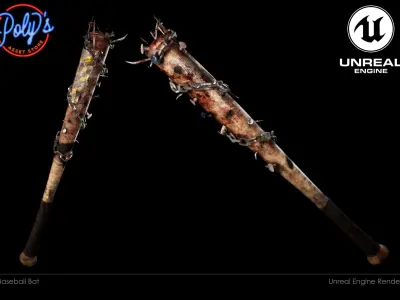 Baseball Bat Low-poly 3D model