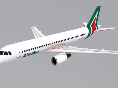 Hi-poly 3D model passenger aircraft Airbus A320 with 10 liveries 3D model