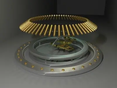 Super circular clock on table Free 3D model