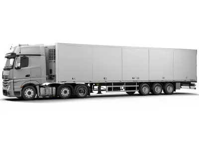 Mercedes Actros 6X2 with trailer 3D model