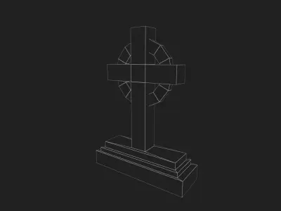 Gravestone Low-poly 3D model shop