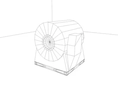 Industrial Washing Machine Low-poly 3D model