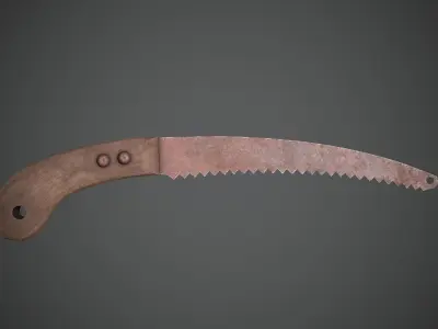 Old Dirty Hand Saw Low-poly 3D model
