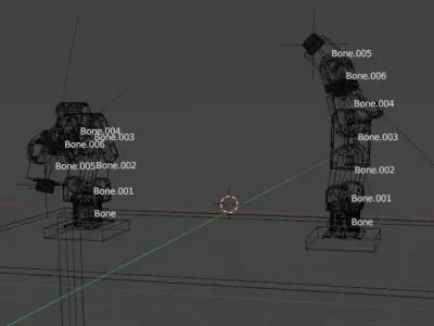 TWIN ROBOTIC ARMS - RIGGED 3D MODEL 3D model