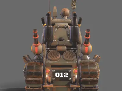 Tank 3d modeling  texturing Low-poly 3D model