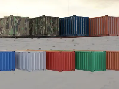 Shipping Container Low-poly 3D model 2