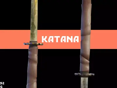Katana  Low-poly 3D model purchase