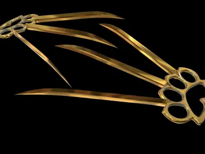 Brass Knuckles With Knife Claws Low-poly 3D model