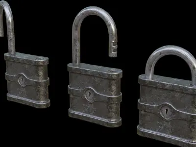 Old Padlock Low-poly 3D model purchase