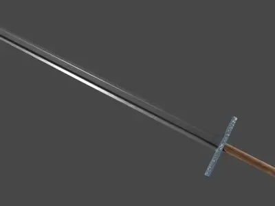 Langsax sword with Grossmesser handle Low-poly 3D model