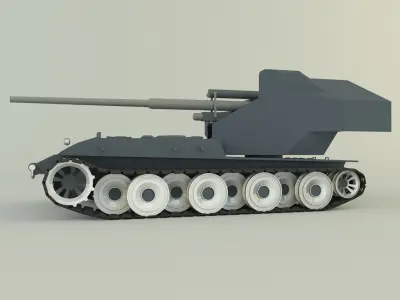 WT E100 tank military vehicle 3D model