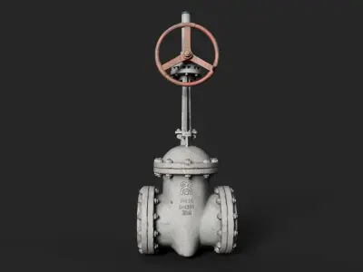 Industrial gate valve  Low-poly 3D model