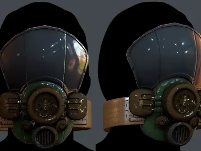 Gas mask helmet 3d model scifi Low-poly Low-poly 3D Low-poly 3D model order