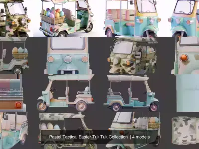 Pastel Tactical Easter Tuk Tuk Collection  3D Model Pack