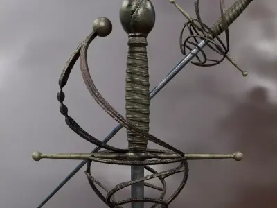 Antique Rapier Sword Free 3D model
