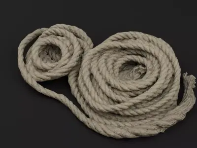Bundled Rope Coils Low-poly 3D model