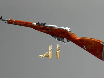 Mosin Nagant weapon rifle gun classic military 3D model