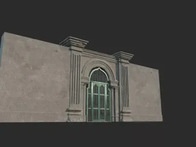 Classical style building s iron gate 3D model