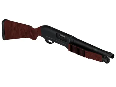 Shotgun with barrel 3D model