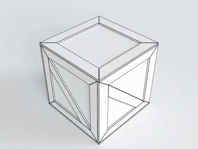 Square Wooden Crates PBR Low Poly 3D Model Low-poly 3D model