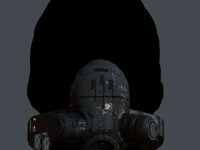 Gas mask helmet 3d model scifi Low-poly  Low-poly 3D model 53