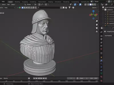 Medieval British Soldier Pawn Chess Piece 3D print model
