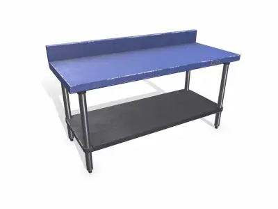 Old Metal Workbench Low-poly PBR Low-poly 3D model