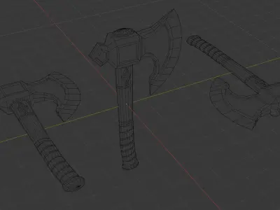 3D woodcutting axe hatchet tool Free low-poly 3D model