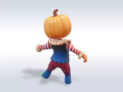 Cheerful Pumpkin Character Free 3D model