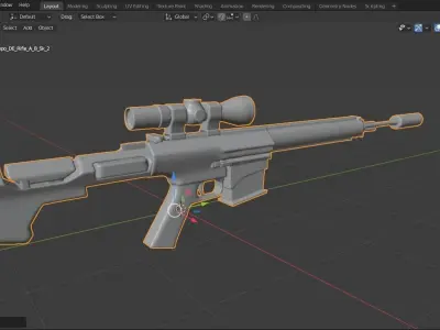  Fantasy Sci Fi Gun For Your Games Free low-poly 3D model