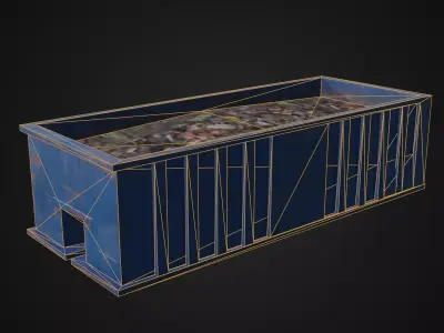 Blue Dumpster Free low-poly 3D model