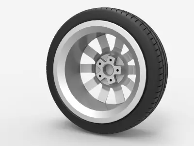 Wheel 5x100 R16 Opel Rim with Kormoran UHP Tire 3D model