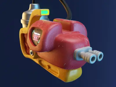 cartoon game prop gun weapons and flamethrowers in animal shapes 3D model